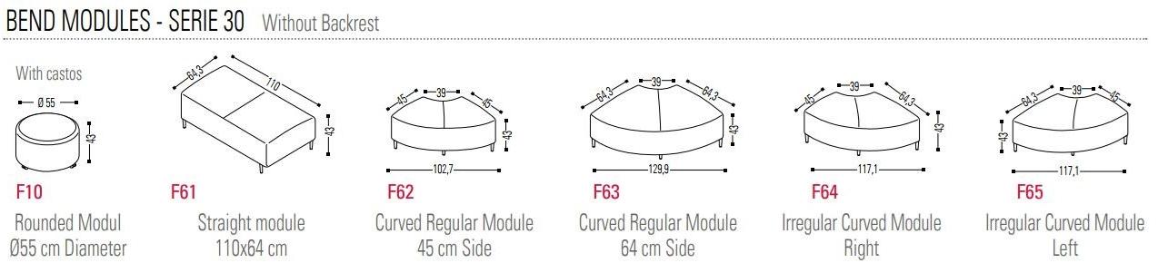 ACTIU Пуф из ткани на колесиках Bend sun-id-1500751 - Вид №12