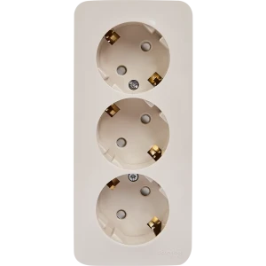 Розетка тройная накладная Schneider Electric Blanca с заземлением со шторками цвет бежевый