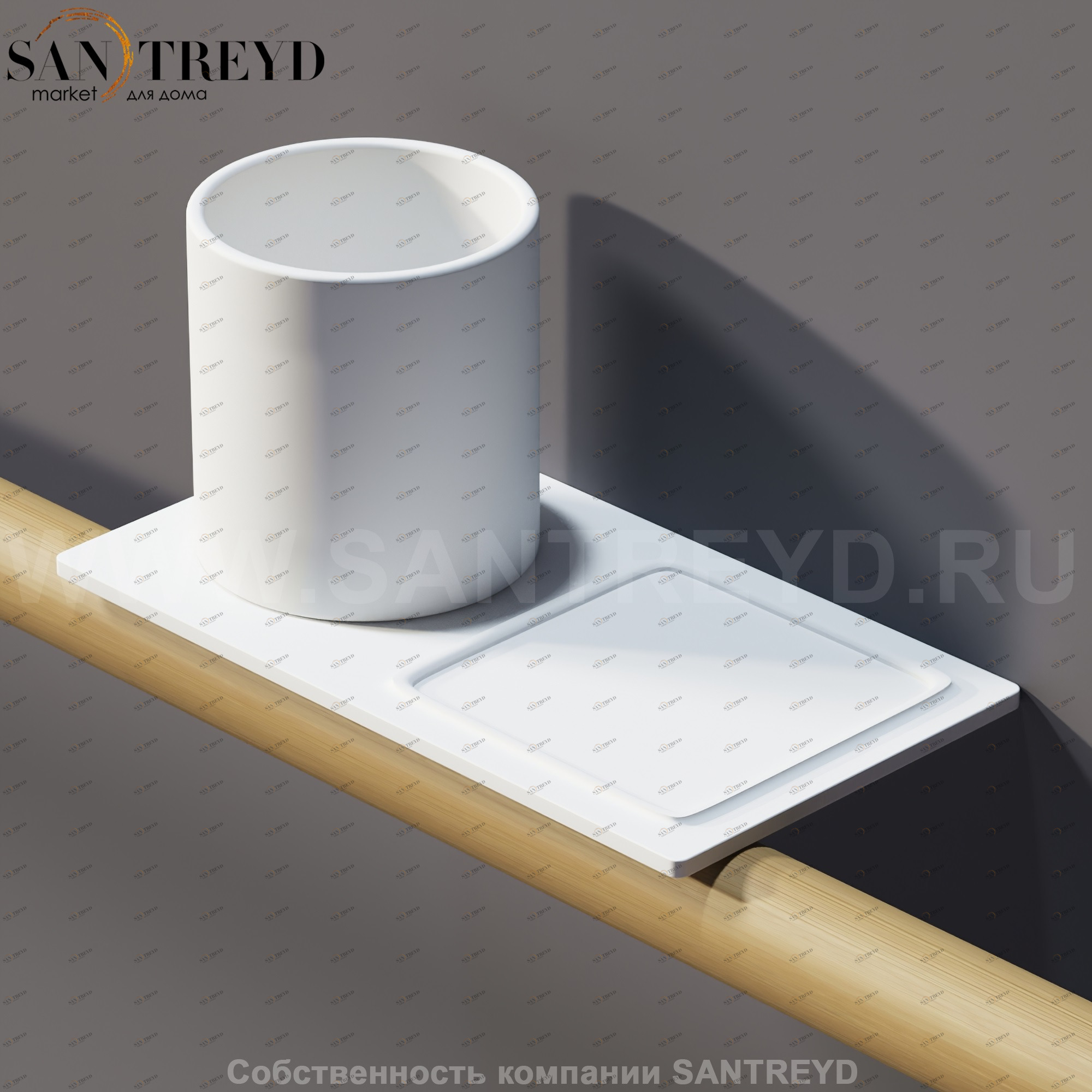 Agape DOT LINE Полка с мыльницей и стеклянным стаканом белая ADTL0471.Z ADTL0471Z