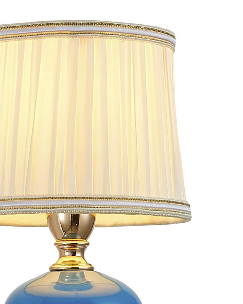 Бра с белыми абажурами голубое "Макей" 1031/2W-GD-PBL-WT LUMIEN HALL МАКЕЙ 00-3931602 Белый;голубой;золото  - Вид №1