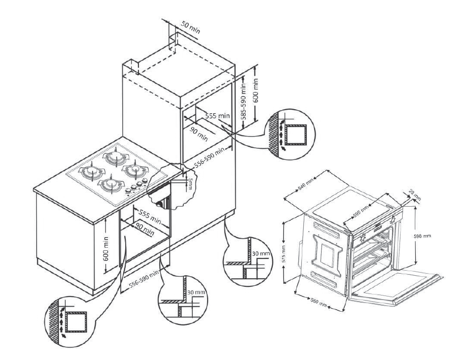 9121441 Электрический духовой шкаф Monsher MOE 6093 Blanc белый STDN-0066185 - Вид №5
