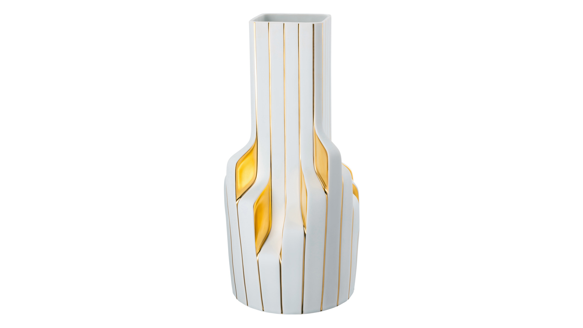 10640569 Rosenthal Ваза Rosenthal Полосы 40см, фарфор, белая, золотая (Заха Хадид) Фарфор  - Вид №3