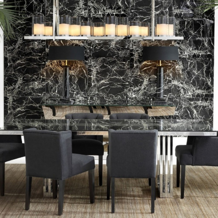 Обеденный стул черный с подлокотниками Boca Raton от Eichholtz EICHHOLTZ EICHHOLTZ 060766 Черный  - Вид №1