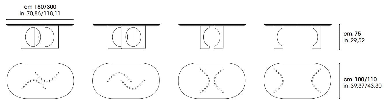Стол с столешницей из ореха Canaletto Havana и окрашенной железной основой Modesign HOLE ARCH-00125849 - Вид №6