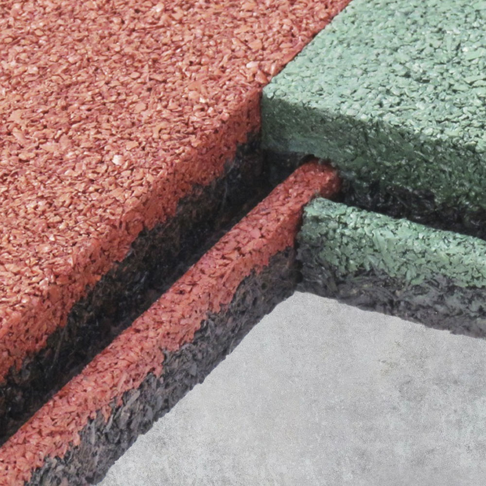 Плитка с соединением "Язык-паз" зеленая. Резиновое покрытие ЭКОПРОФИТ ПЗЕ001 - Вид №3