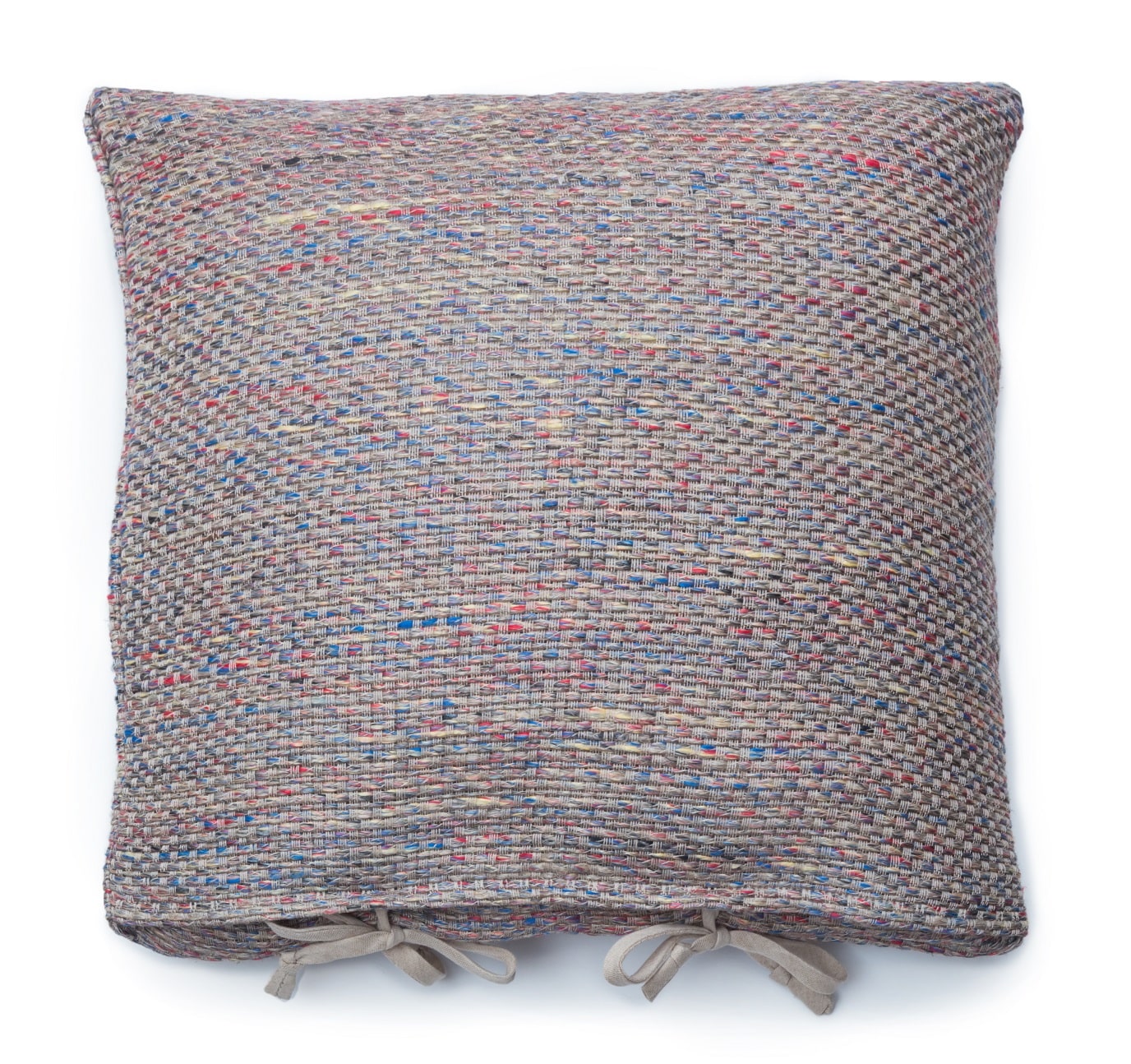 LEI_155_91_40 Подушка 40/40, синий с красными прожилками, 100% лен LEITNER Santreyd 