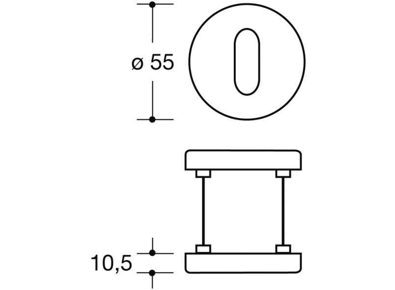 306.23PBFS Накладка на ключ для противопожарных дверей HEWI System 111 | Polyamid  - Вид №6