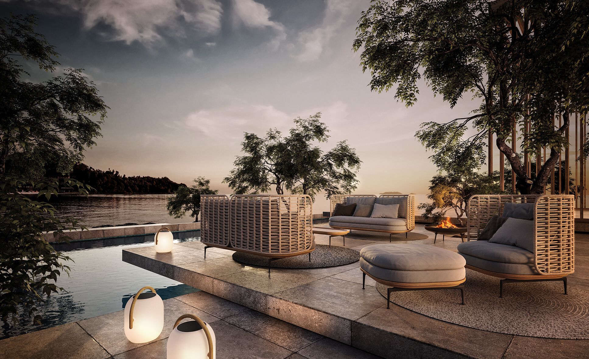 Тканевая квадратная Садовая подставка для ног Gloster ARCH-00141246 - Вид №3