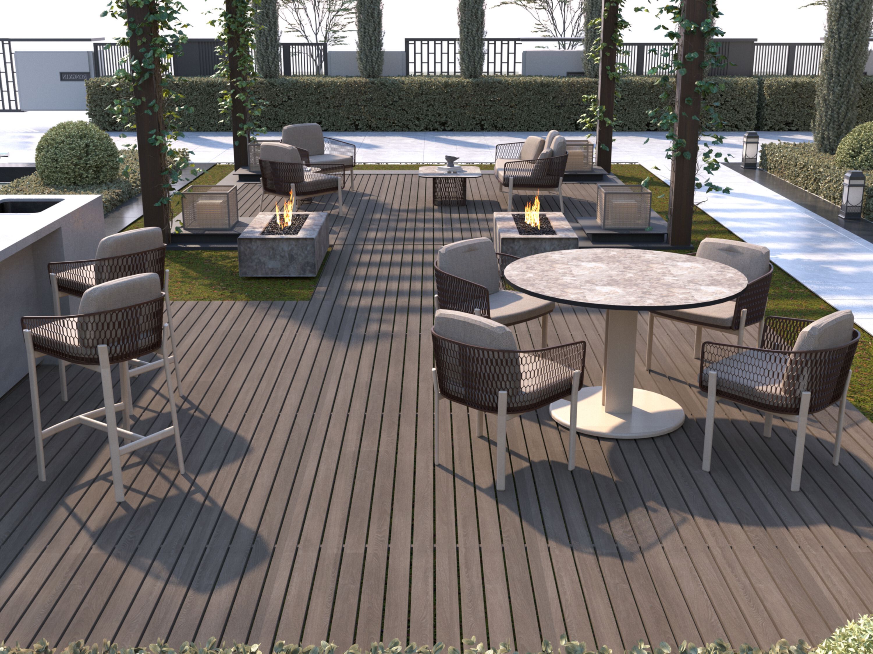 Алюминиевый высокий садовый стул с порошковым покрытием 10Deka Isla ARCH-00050412 - Вид №2