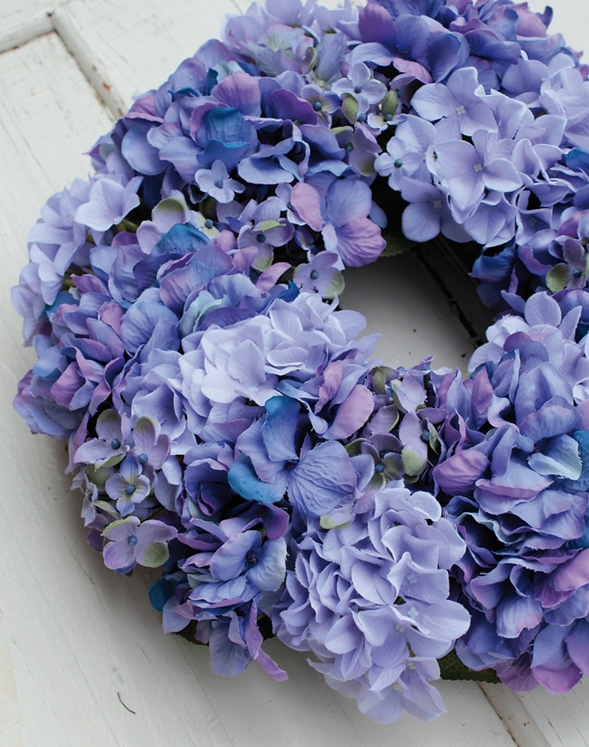 2678 225 a3 Искусственный венок из гортензии на ротанге, Ø 40 см, бледно-лиловый H-andreas  - Вид №1