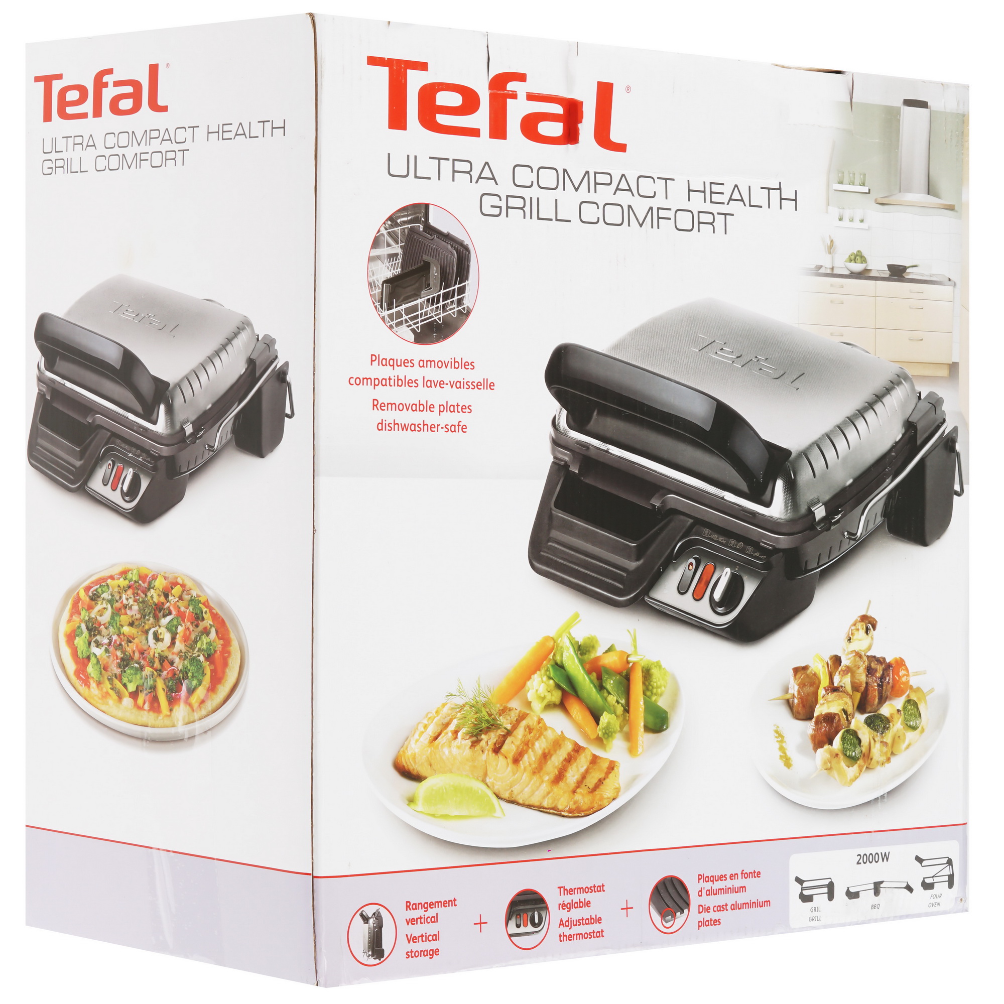 5472627 Гриль Tefal GC306012 Health Grill Comfort серебристый STDN-0046233 - Вид №7