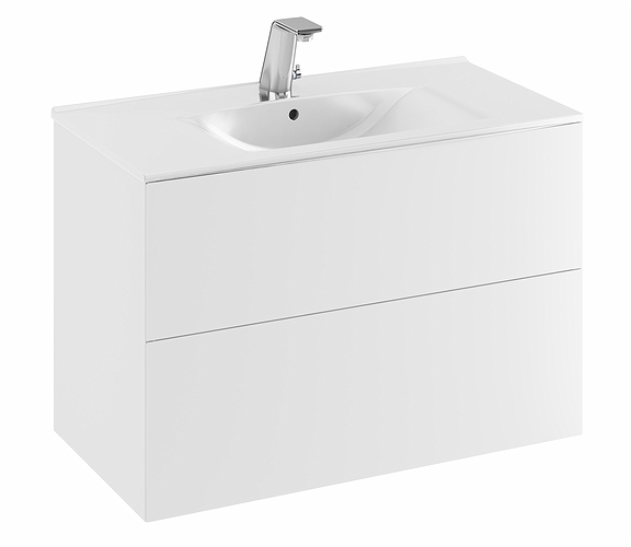 9751072111 IDO Elegant напольный шкаф для мебельной раковины с двумя ящиками, W = 600 мм, W1 = 610 мм, матовый черный - Вид №4