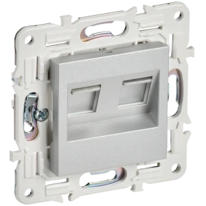 91924793 Розетка компьютерная встраиваемая Iek Skandy SK-K20-2-K23 RJ45 Cat 6 цвет серебряный STLM-1417176