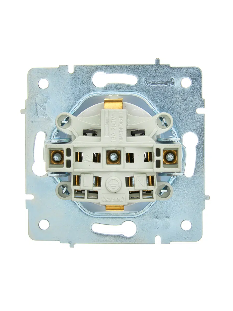 ASTI Розетка с/з с крышкой ПБТ крем механизм LEZARD 7081-0388-123B - Вид №1