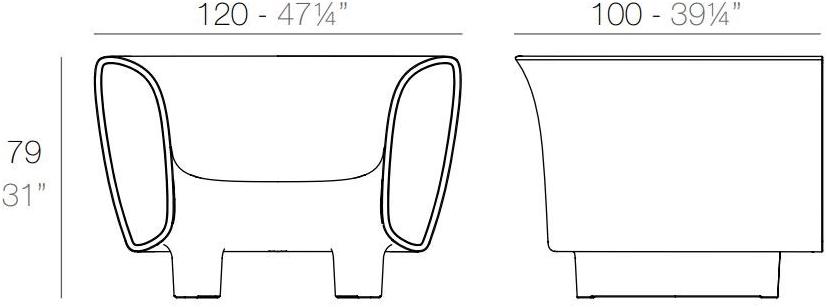 VONDOM Садовое кресло с подлокотниками Bum bum sun-id-1433553 - Вид №3