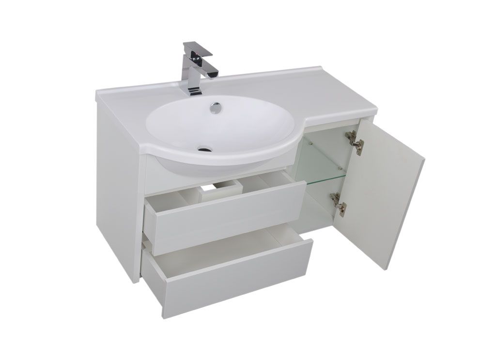 Тумба с раковиной Aquanet Лайн 90 L белый 0016493600165033 - Вид №3