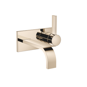 МЕМ Смеситель для раковины, настенный, однорычажный, с крышкой, без донного клапана - Шампанское (Золото 22 карата) 36863782-47