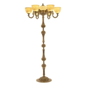 Торшер хрустальный на 8 ламп 147х70 см золотой Bohemia Ivele 72003TP/6/175 G P1 U Pair BOHEMIA IVELE  00-3889392 Бежевый;золото;прозрачный