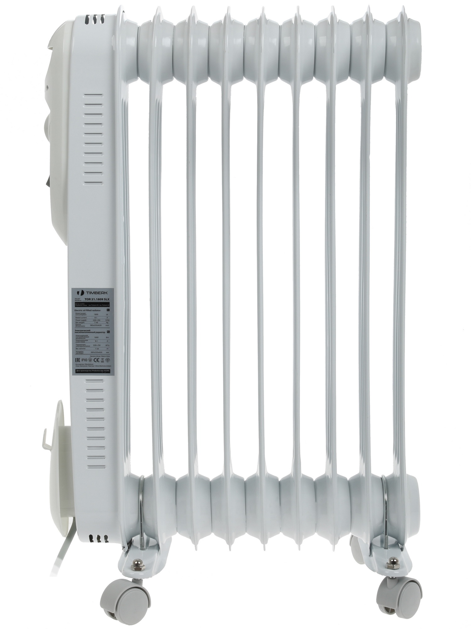 1141467 Масляный обогреватель Timberk TOR 21.1809 SLX белый STDN-0080211 - Вид №4
