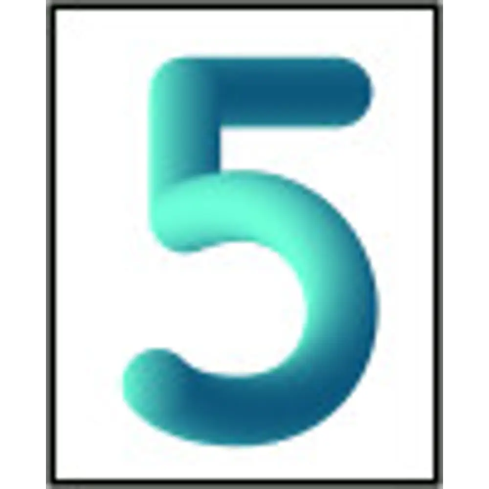 Цифра «5» самоклеящаяся 50x40 мм пенополиэтилен цвет глянцевый белый DUCKANDDOG STLM-2114446