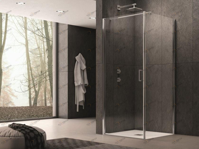 INDA® Душевая кабина угловая стеклянная с распашной дверцей Claire design B580…s/d-b575…0