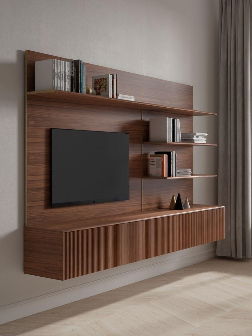 Punt Настенная деревянная оборудованная стена с подставкой под телевизор sun-id-1363493 - Вид №7