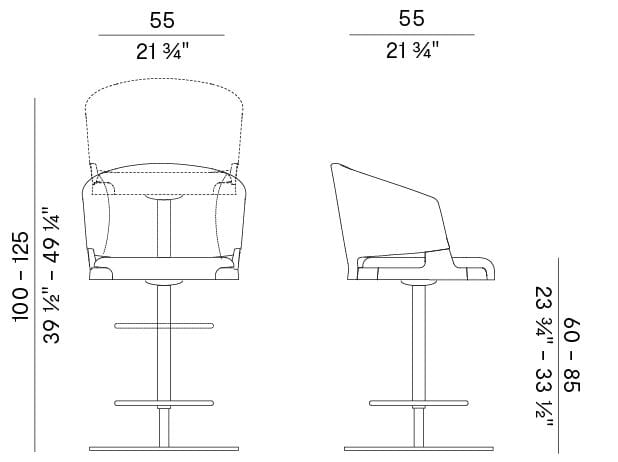 Тканевый поворотный стул Potocco ARCH-00142180 - Вид №4