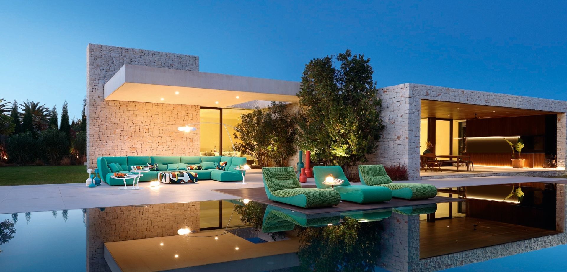 Секционный садовый диван из ткани ROCHE BOBOIS Temps Calme ARCH-00028174 - Вид №4