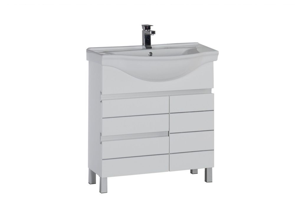 Тумба с раковиной Aquanet Доминика 80 белый 0017048000169551 - Вид №1
