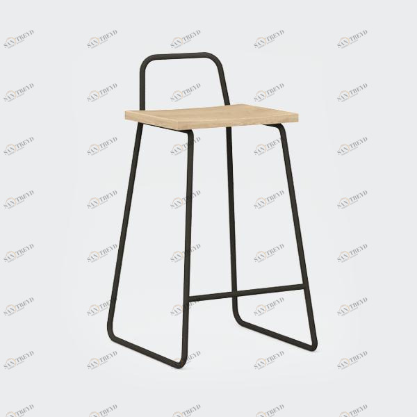 Барный стул с деревянным сиденьем темно-коричневый Bauhaus WOODI  00-3966248 Коричневый 