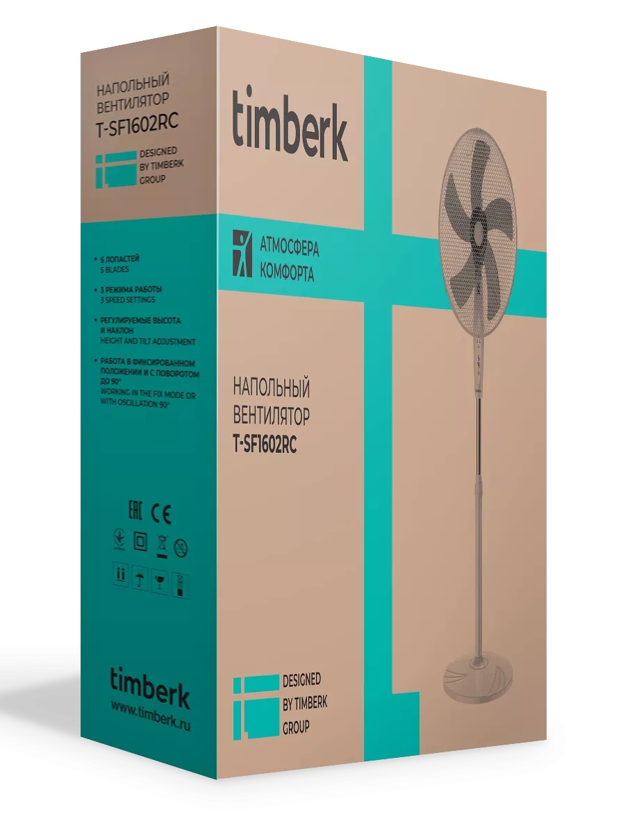 5352424 Вентилятор Timberk T-SF1602RC  белый STDN-0004339 - Вид №3