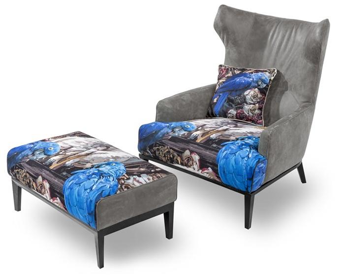 MOMENTI Кресло с обивкой из ткани с подлокотниками The black attitude Pn-302 - Вид №5