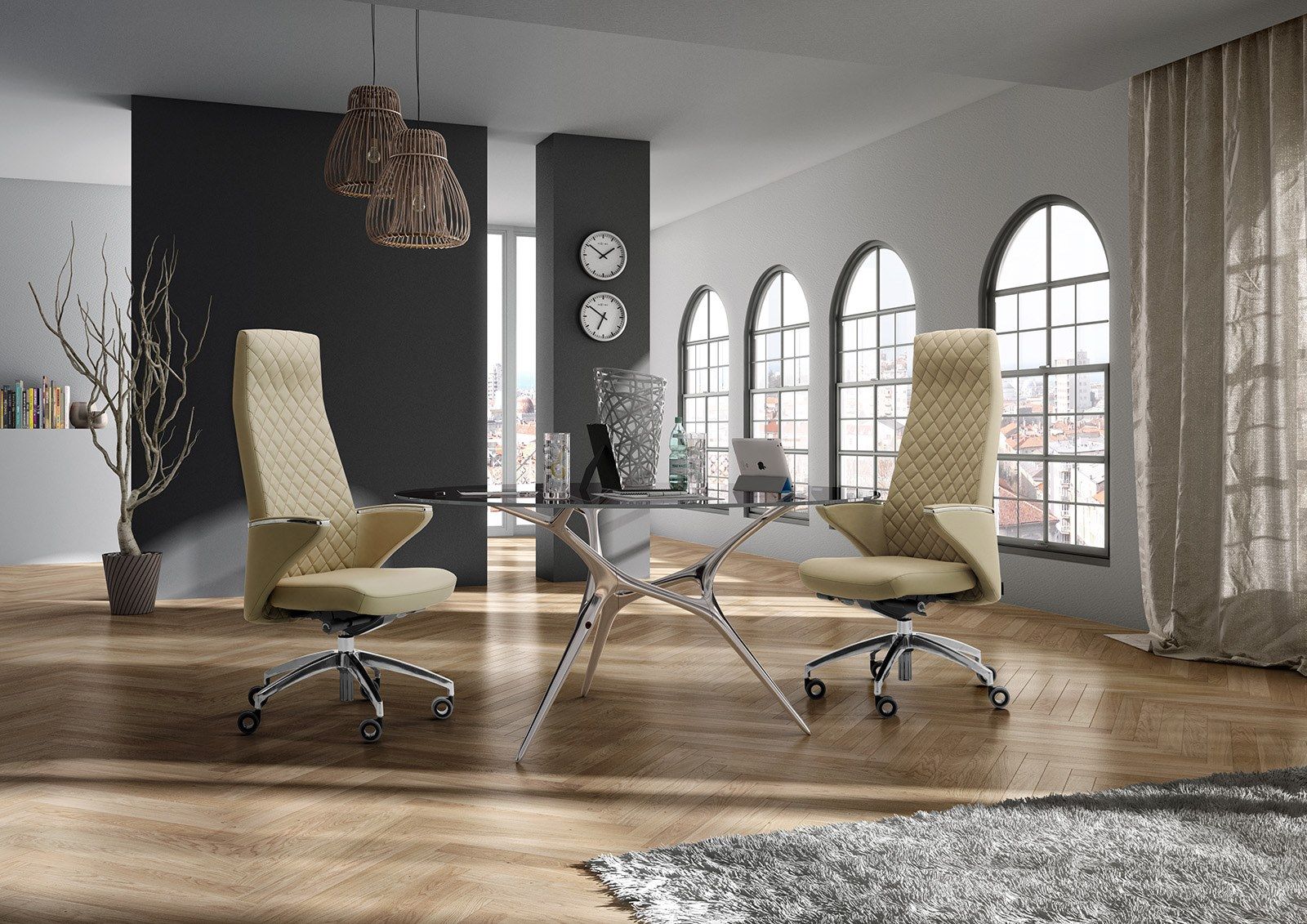 Кожаное вращающееся офисное кресло с подлокотниками Leyform Zeus ARCH-00041786 - Вид №4