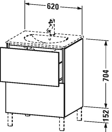 LC660501414 Тумбочка напольная L-Cube #LC6605 620 x 514 мм Терра, декор Duravit - Вид №1