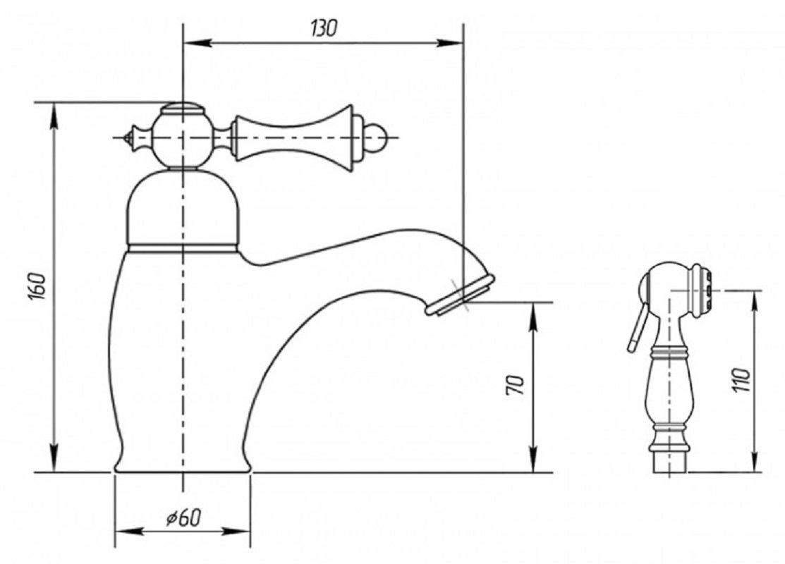Cмеситель MIGLIORE Bomond New 26878 для раковины с гигиеническим душем, хром sun-id-686389 - Вид №2