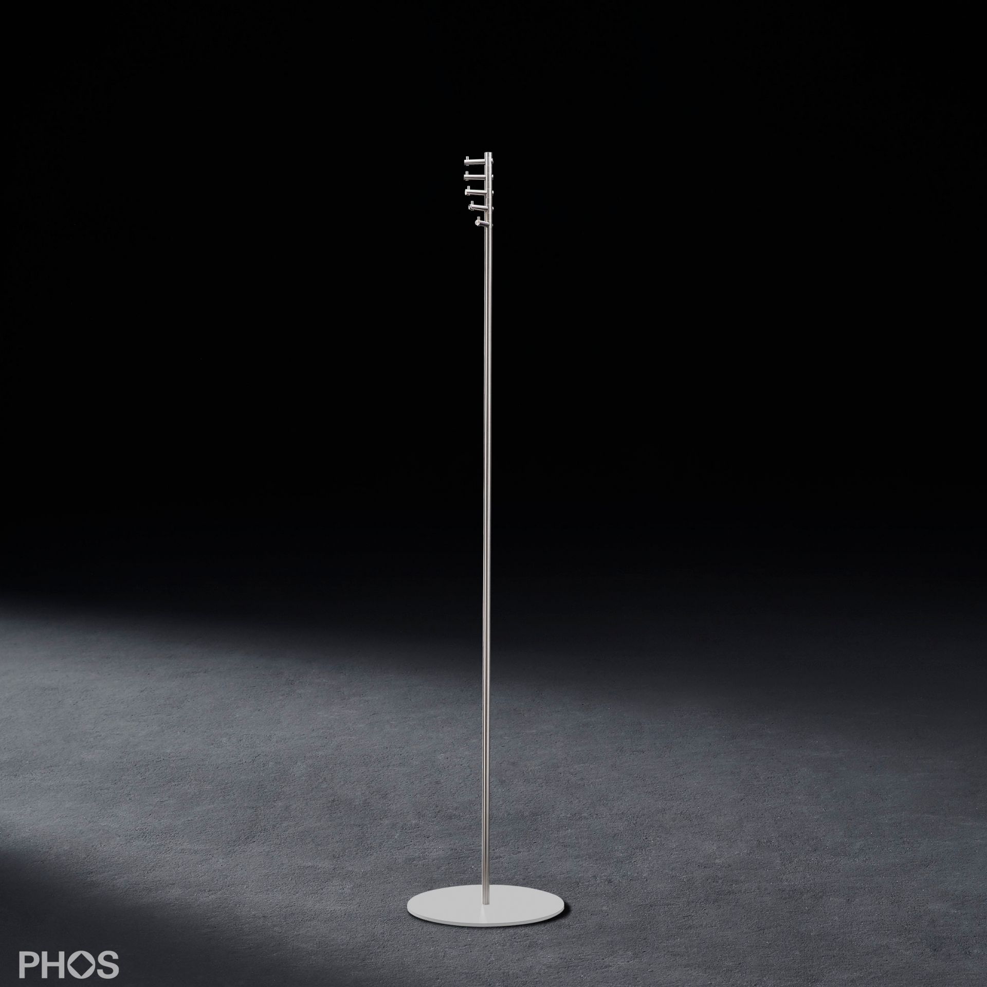 T1-BPW Вешалка для одежды, 5 вращающихся крючков для одежды, основание: белое. PHOS 