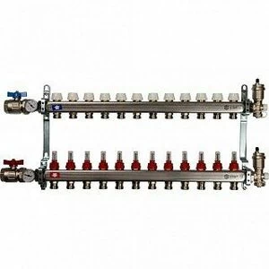 Коллектор нерж в сборе 12 выходов с расходомерами STOUT