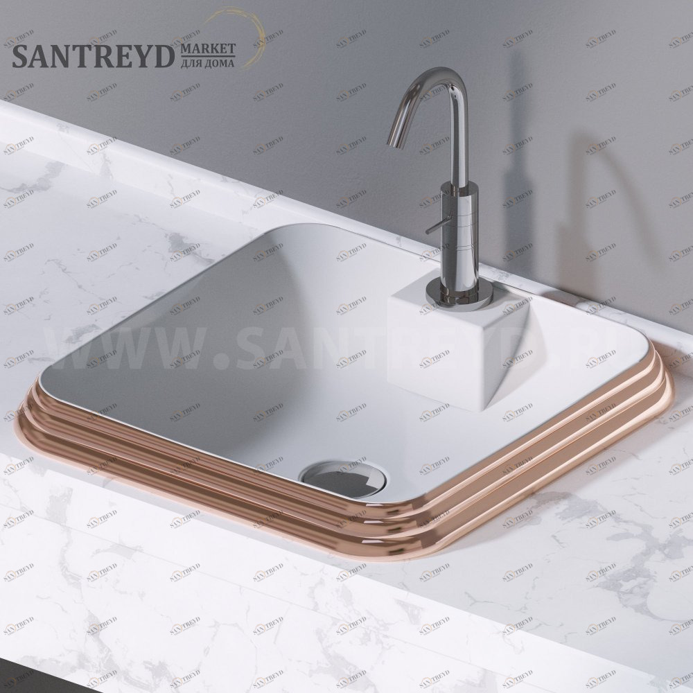 L610257 Накладная раковина под столешницу  квадратная A. e T. Italia GLASS AeT ITALIA