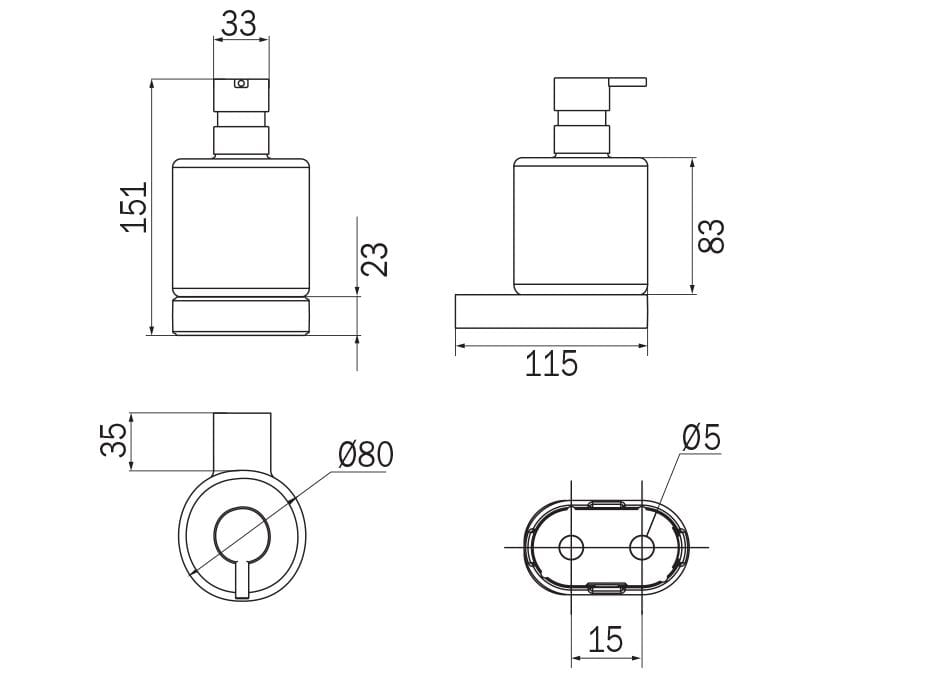 Настенный дозатор мыла из матового стекла INDA® ARCH-00038556 - Вид №3