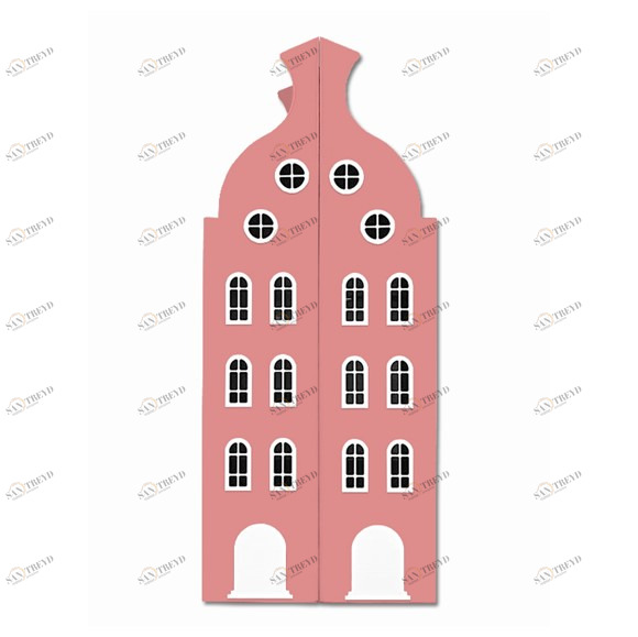 Шкаф-домик детский двухдверный "Амстердам-2" МАНДАРИН АМСТЕРДАМ 179526 Розовый Santreyd 