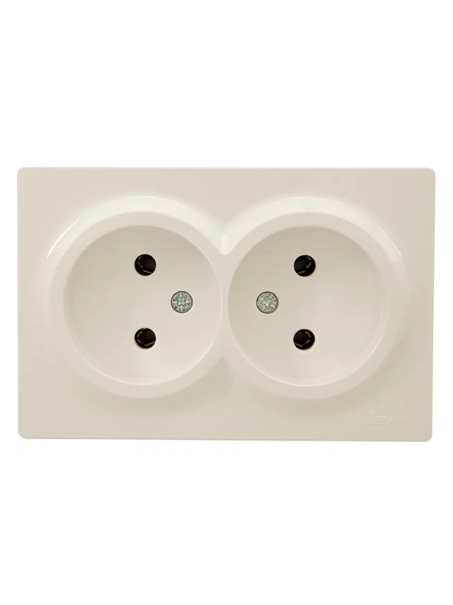LETO Розетка двойная б/з закрытый корпус ПБТ крем LEZARD 752-0300-128B