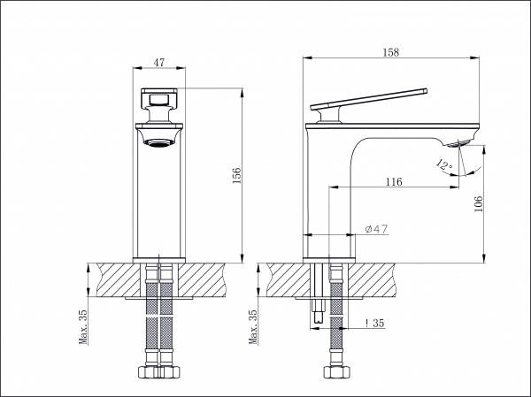 Смеситель для раковины Rush Palm PL2530-11 хром 11522115 - Вид №1