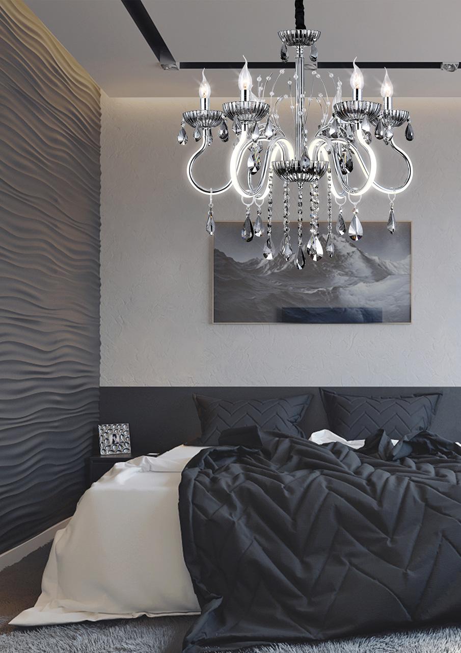 Подвесная люстра Bogates Oberon 419/6 Strotskis BOGATES ДИЗАЙНЕРСКИЕ, OBERON 187054 Хром  - Вид №1