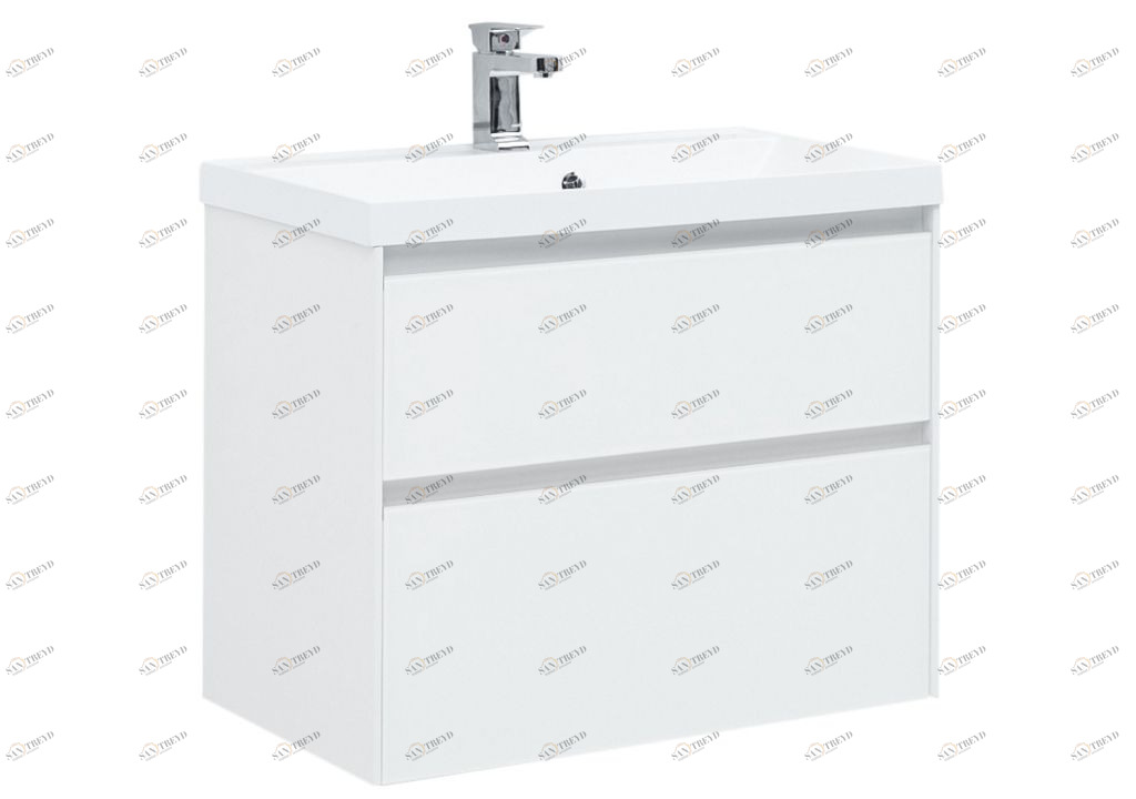 Тумба под раковину Aquanet Гласс 80 белый 00238361