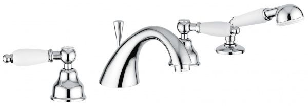 121120CR Смеситель Deco Ceramic с ручным душем на борт ванны, цвет хром EMMEVI Decò ceramic