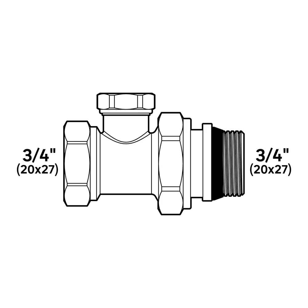 Клапан для радиатора прямой MONLID 3/4" латунь 89374500 STLM-2204469  - Вид №5