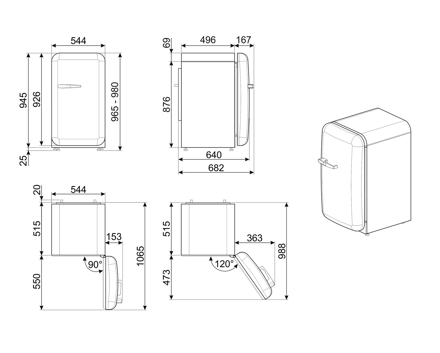 Smeg Напольный автоматический мини-холодильник Smeg 50's style sun-id-1465025 - Вид №17