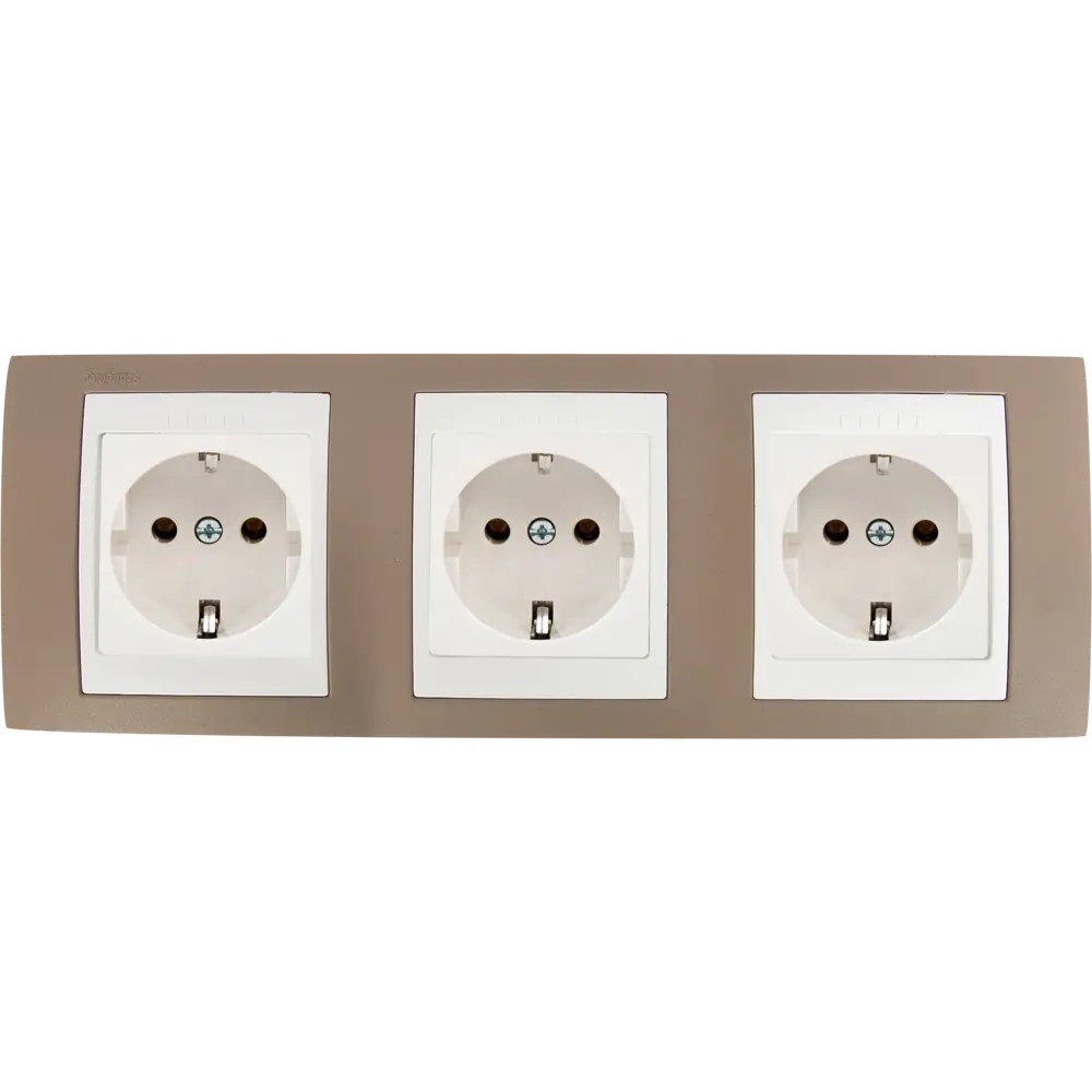 Рамка для розеток и выключателей Systeme Electric Unica 3 поста, цвет коричневый/белый 17801488 STLM-2209410 - Вид №2