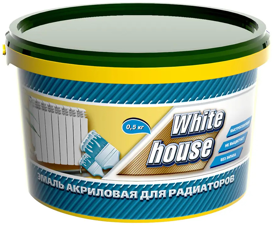90196902 Эмаль акриловая водно-дисперсионная ВД-АК-1179 White House для радиаторов белая 0.5 кг STLM-0856639