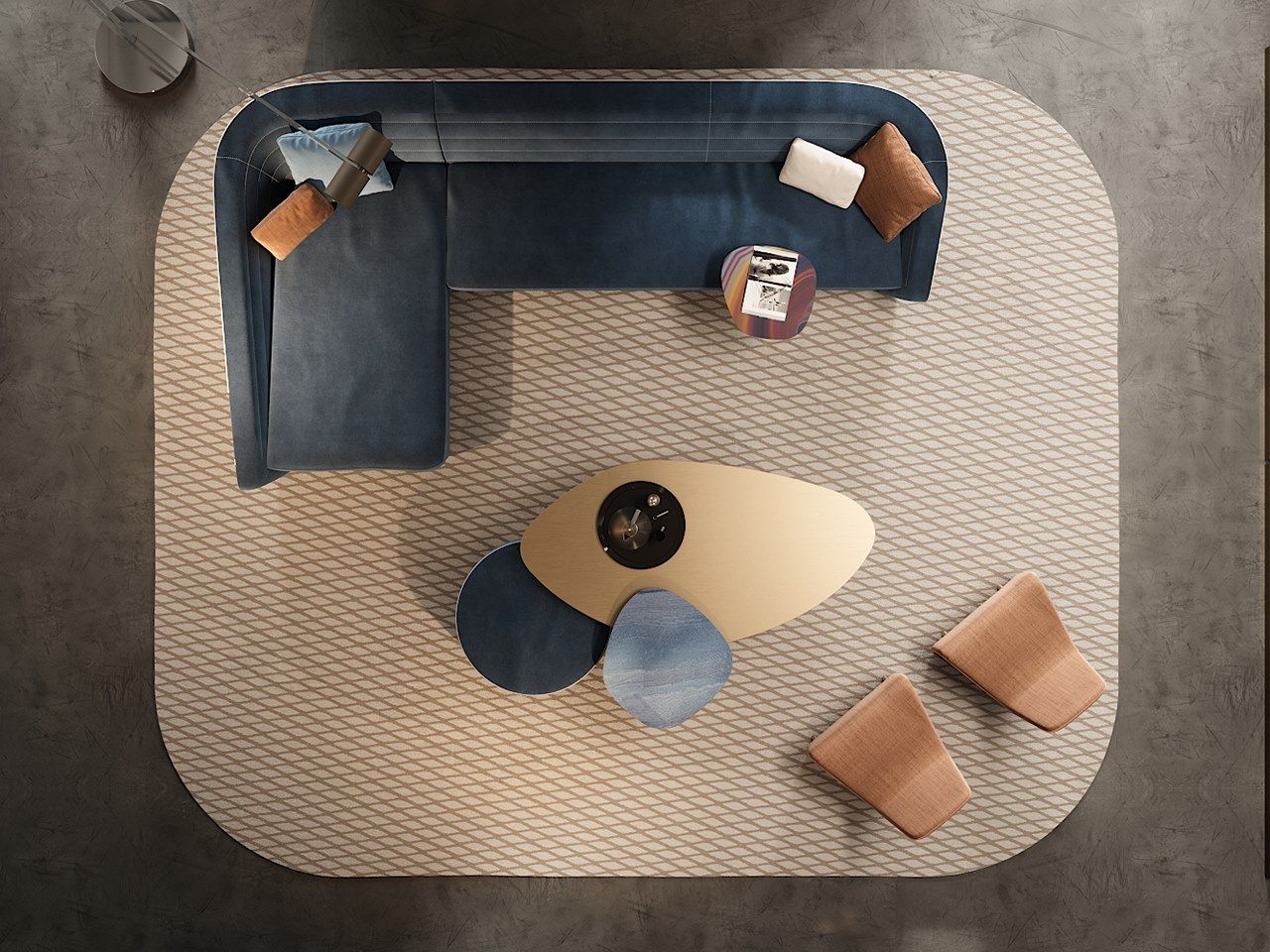 Тканевый диван с полуостровом REFLEX Pininfarina home design ARCH-00150323 - Вид №1